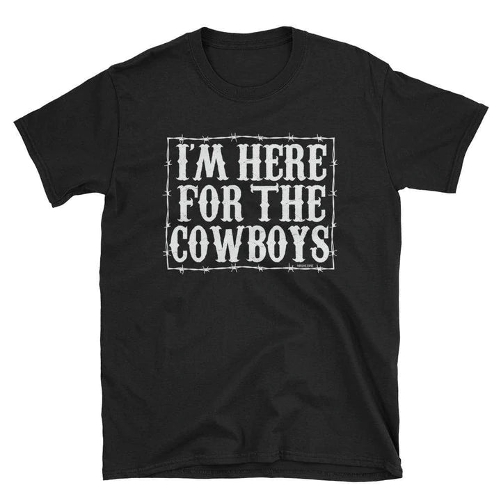 Online Exclusive | I'm Here for the Cowboys Short Sleeve Graphic Tee in Black - Giddy Up Glamour Boutique
