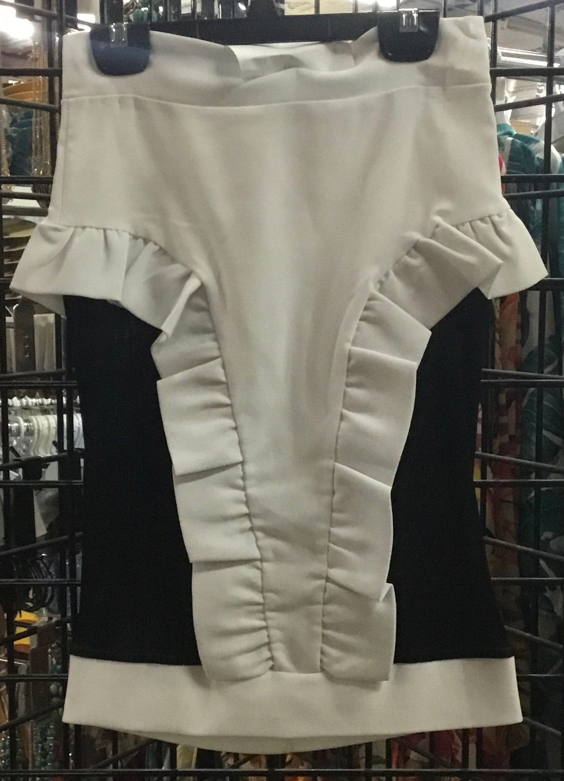 White with Black Detail Tube Top - Giddy Up Glamour Boutique