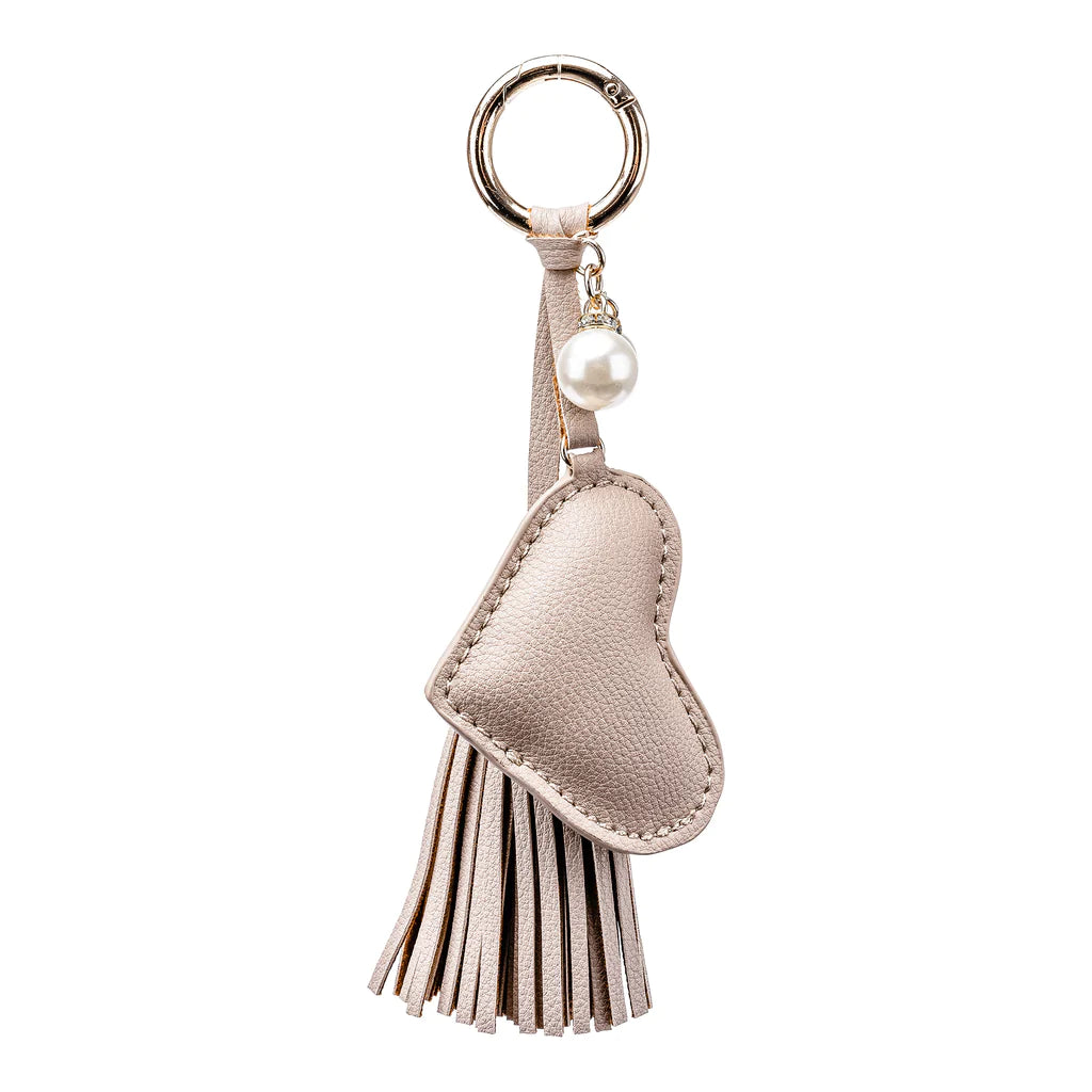Hollis | Dusti Rose Heart Keychain in Nude - Giddy Up Glamour Boutique
