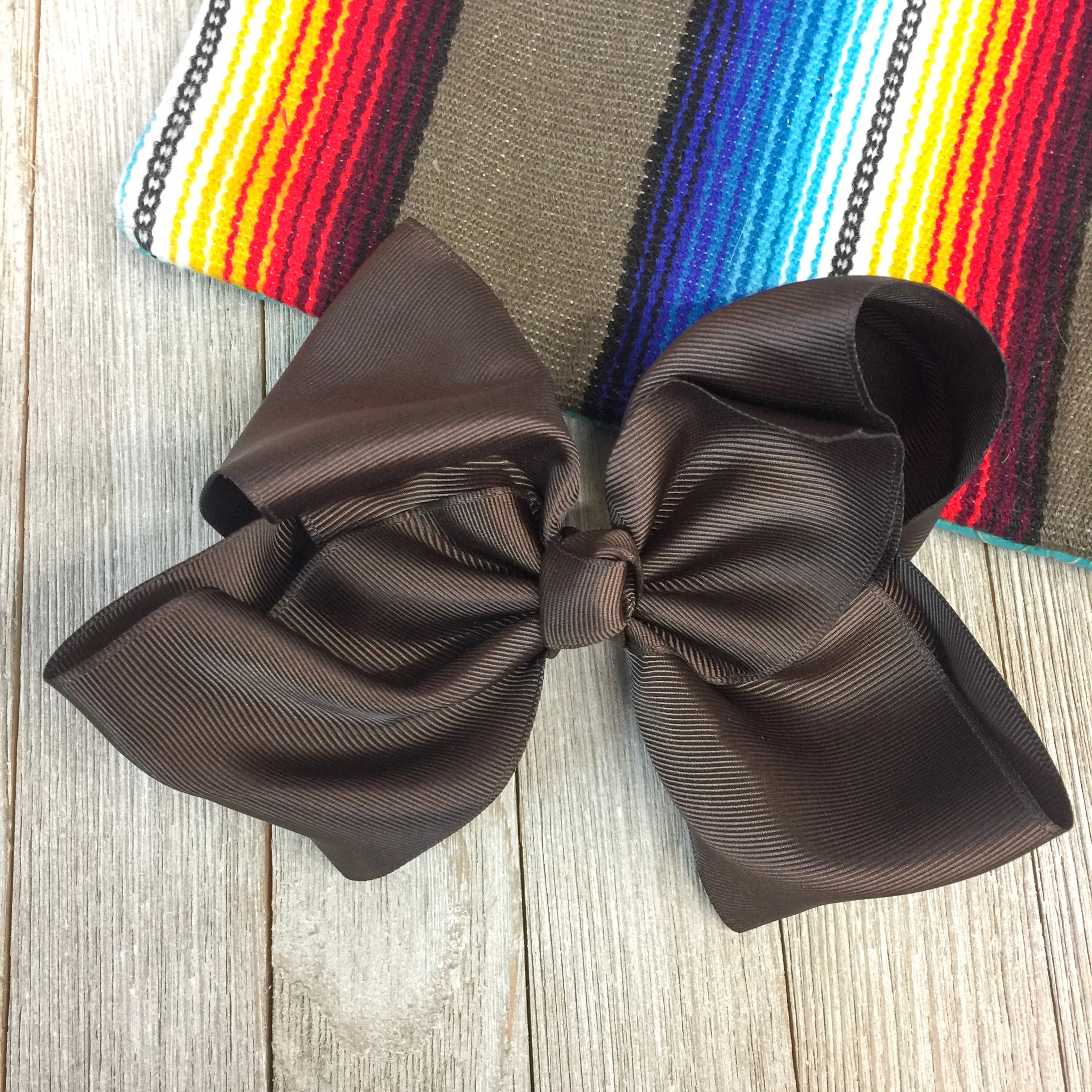 Solid Color Hair Bow in Chocolate Brown - Giddy Up Glamour Boutique