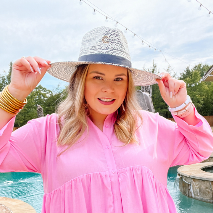 Charlie 1 Horse | Hawaii Ya Straw Stiff Brim Hat with Black Band - Giddy Up Glamour Boutique