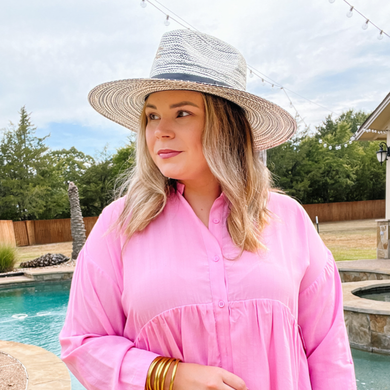 Charlie 1 Horse | Hawaii Ya Straw Stiff Brim Hat with Black Band - Giddy Up Glamour Boutique