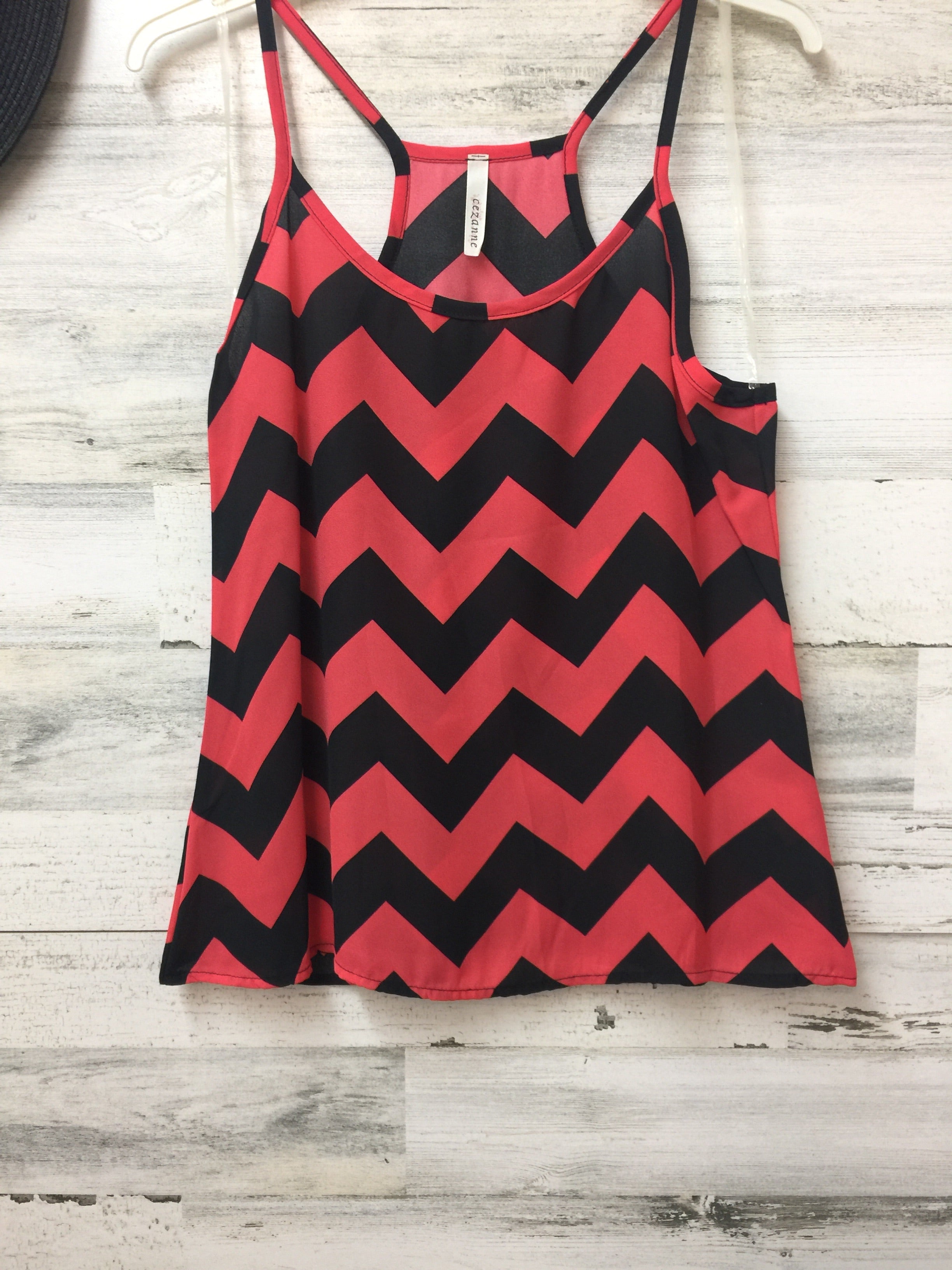 Chevron Spaghetti Strap Top in Coral - Giddy Up Glamour Boutique