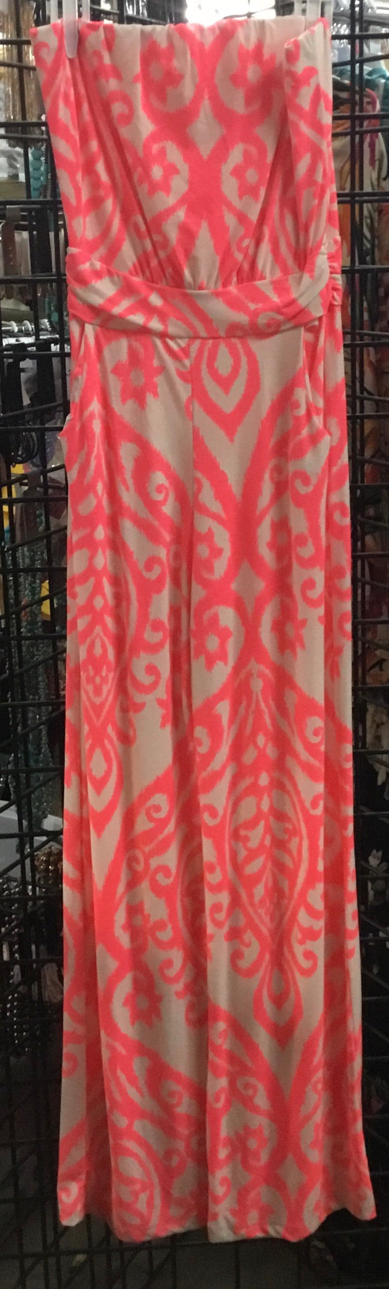 Neon Pink and Ivory Geometric Romper - Giddy Up Glamour Boutique