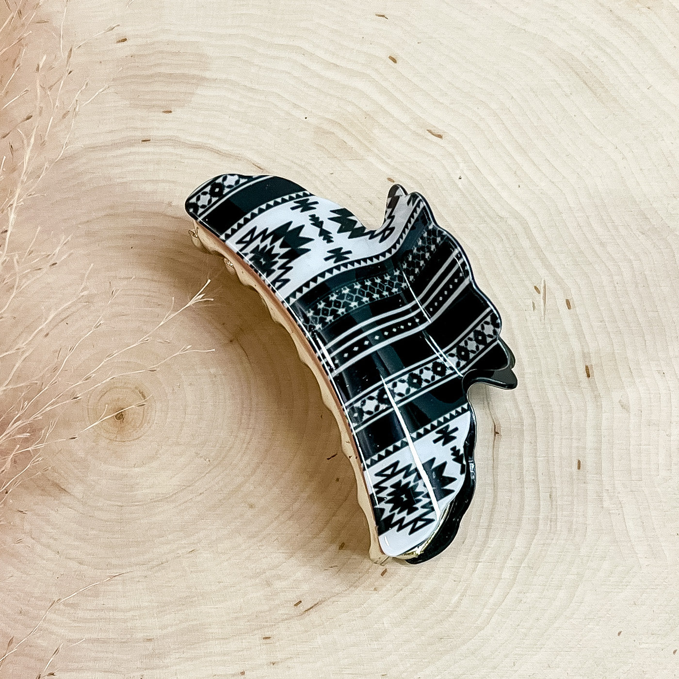 Black and White Patterned Hair Clip in Various Styles - Giddy Up Glamour Boutique
