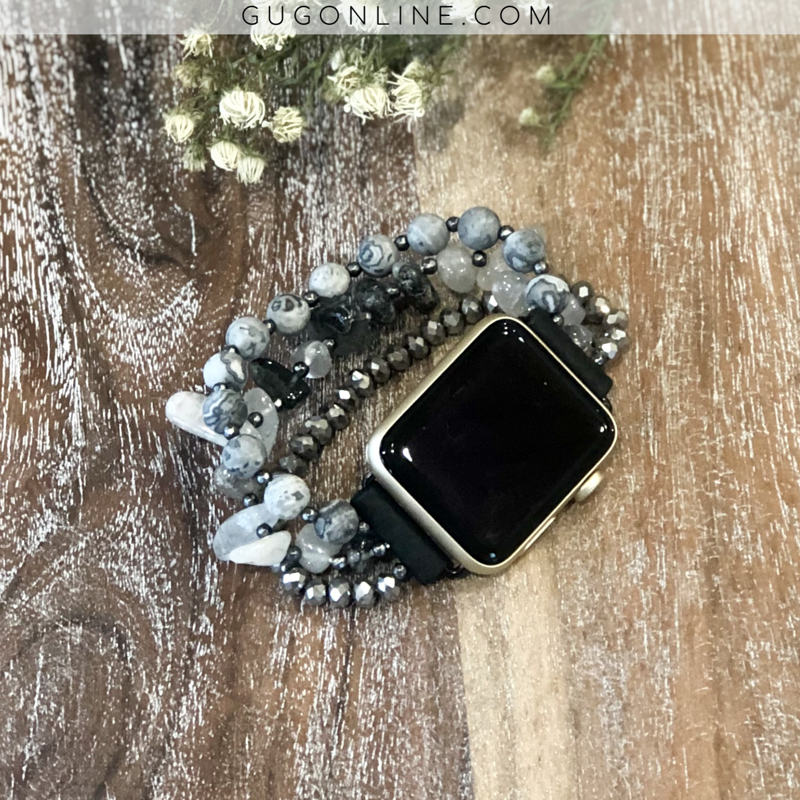 The Gabie | Three Strand Apple Watch Band in Black - Giddy Up Glamour Boutique