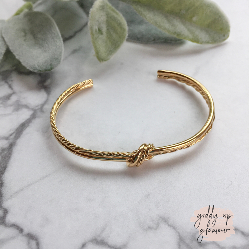 Knot Cuff Bracelet in Gold - Giddy Up Glamour Boutique