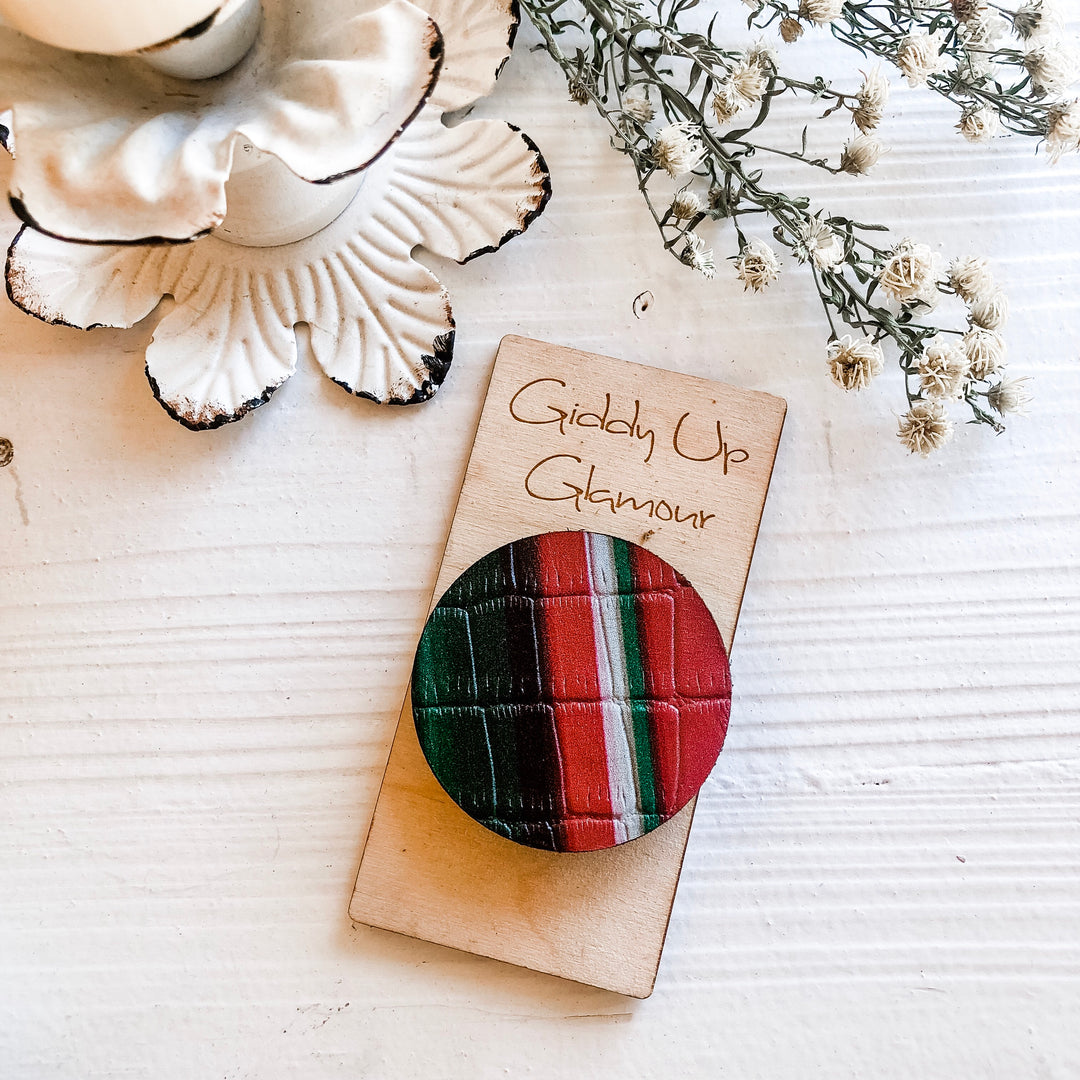 Leather Serape Print Phone Grip - Giddy Up Glamour Boutique