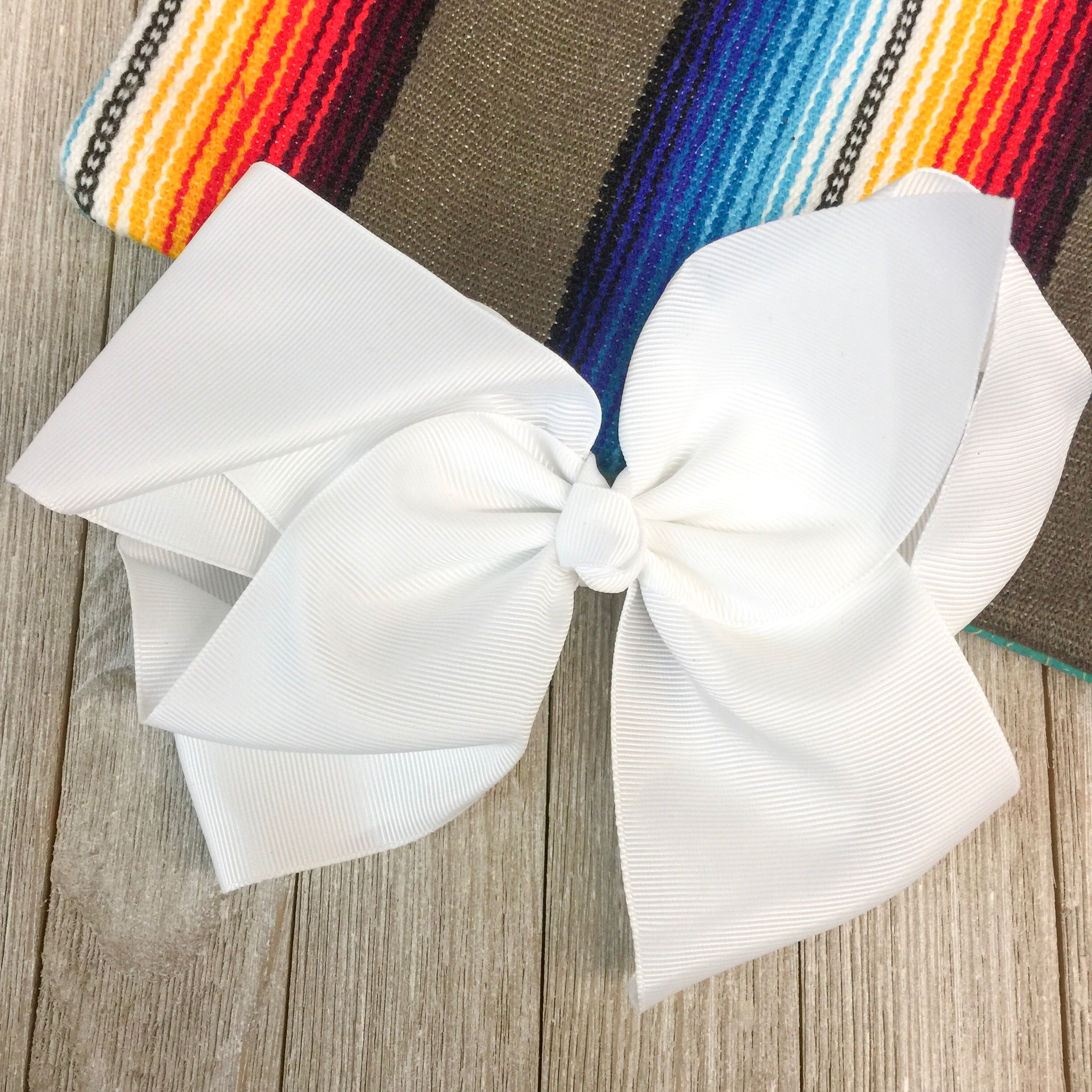 Solid Color Hair Bow in White - Giddy Up Glamour Boutique