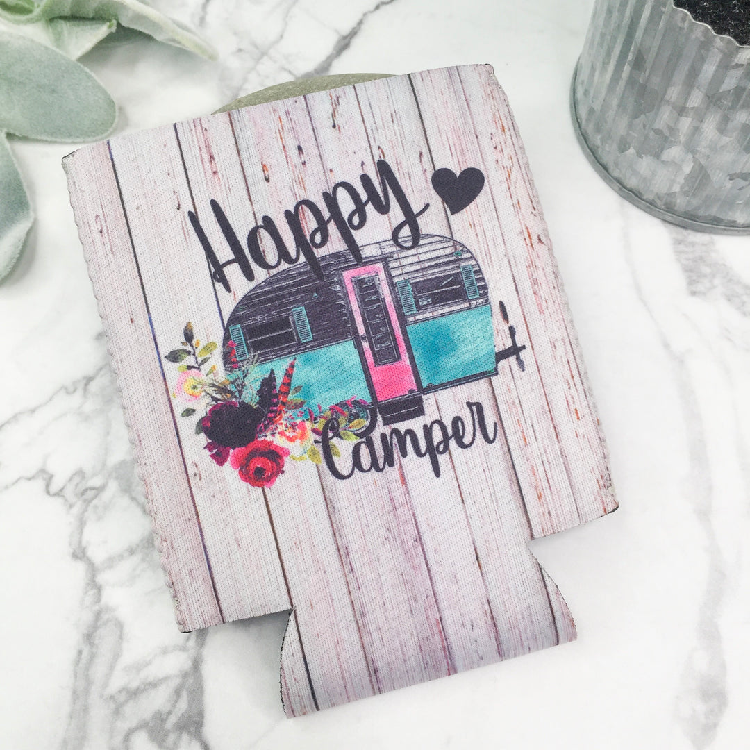 Happy Camper Koozie - Giddy Up Glamour Boutique