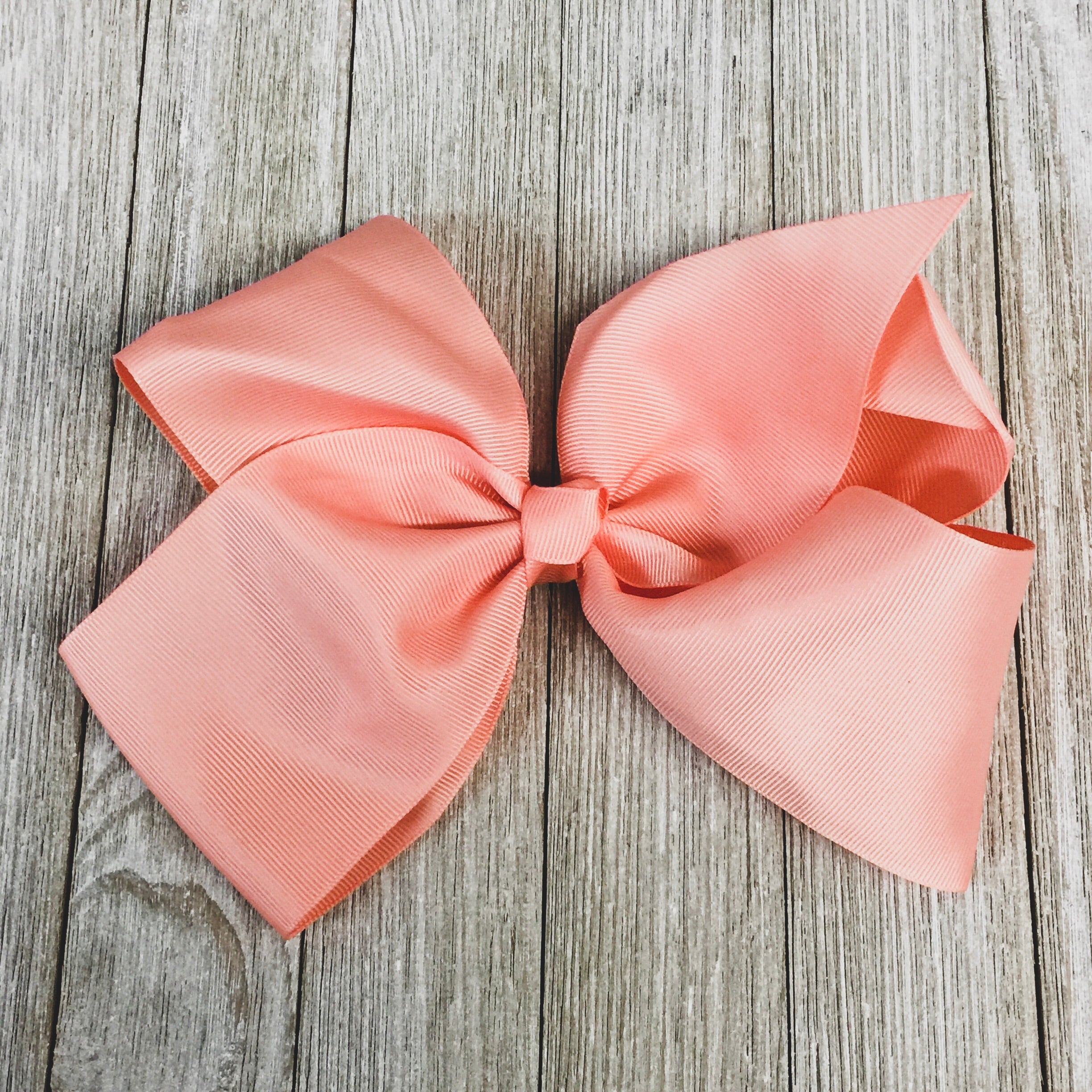 Solid Color Hair Bow in Peach - Giddy Up Glamour Boutique