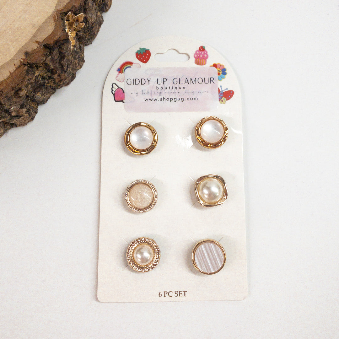 Buy 3 for $10 | Set of Six | Pearl Croc Clips - Giddy Up Glamour Boutique