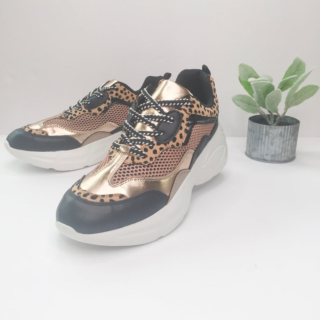 Last Chance Size 5, 6 & 7 | Rise Up Lace Up Sneaker in Leopard - Giddy Up Glamour Boutique