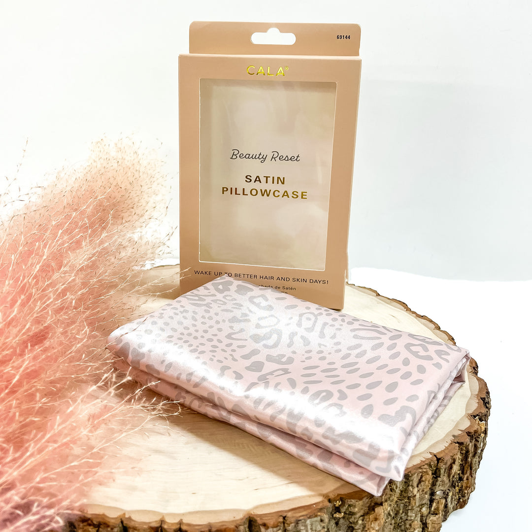 Rest, Relax and Reset Satin Pillowcase in Leopard - Giddy Up Glamour Boutique