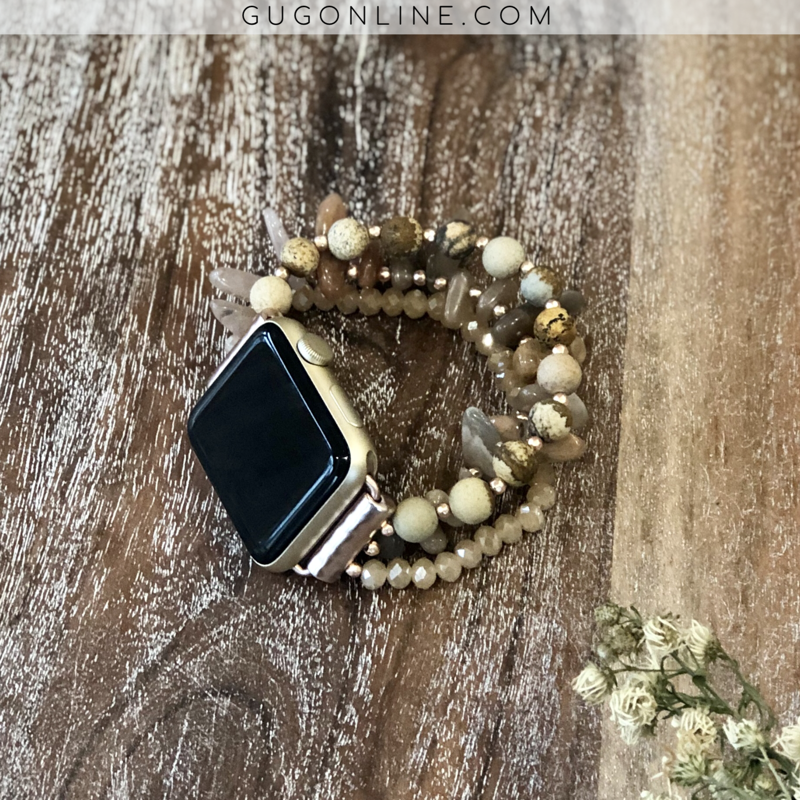 The Gabie | Three Strand Apple Watch Band in Jasper - Giddy Up Glamour Boutique