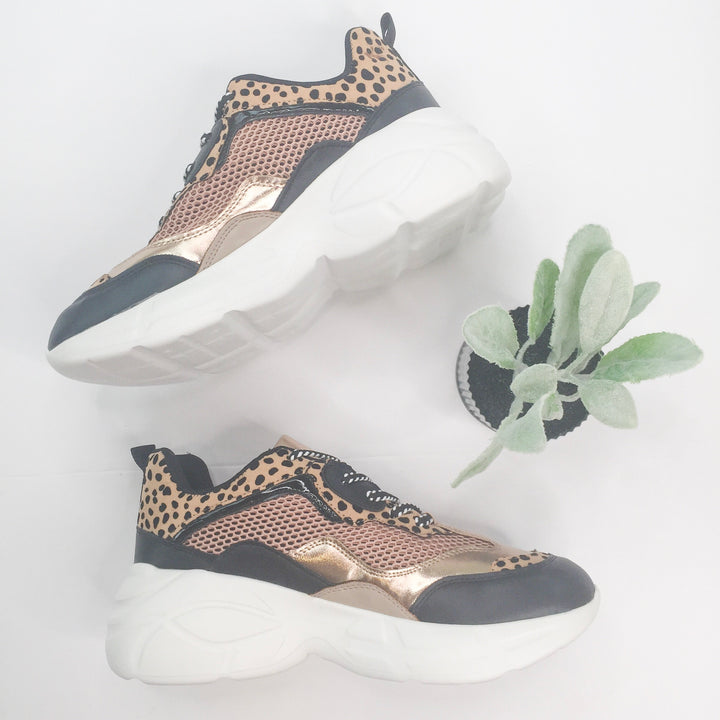 Last Chance Size 5, 6 & 7 | Rise Up Lace Up Sneaker in Leopard - Giddy Up Glamour Boutique