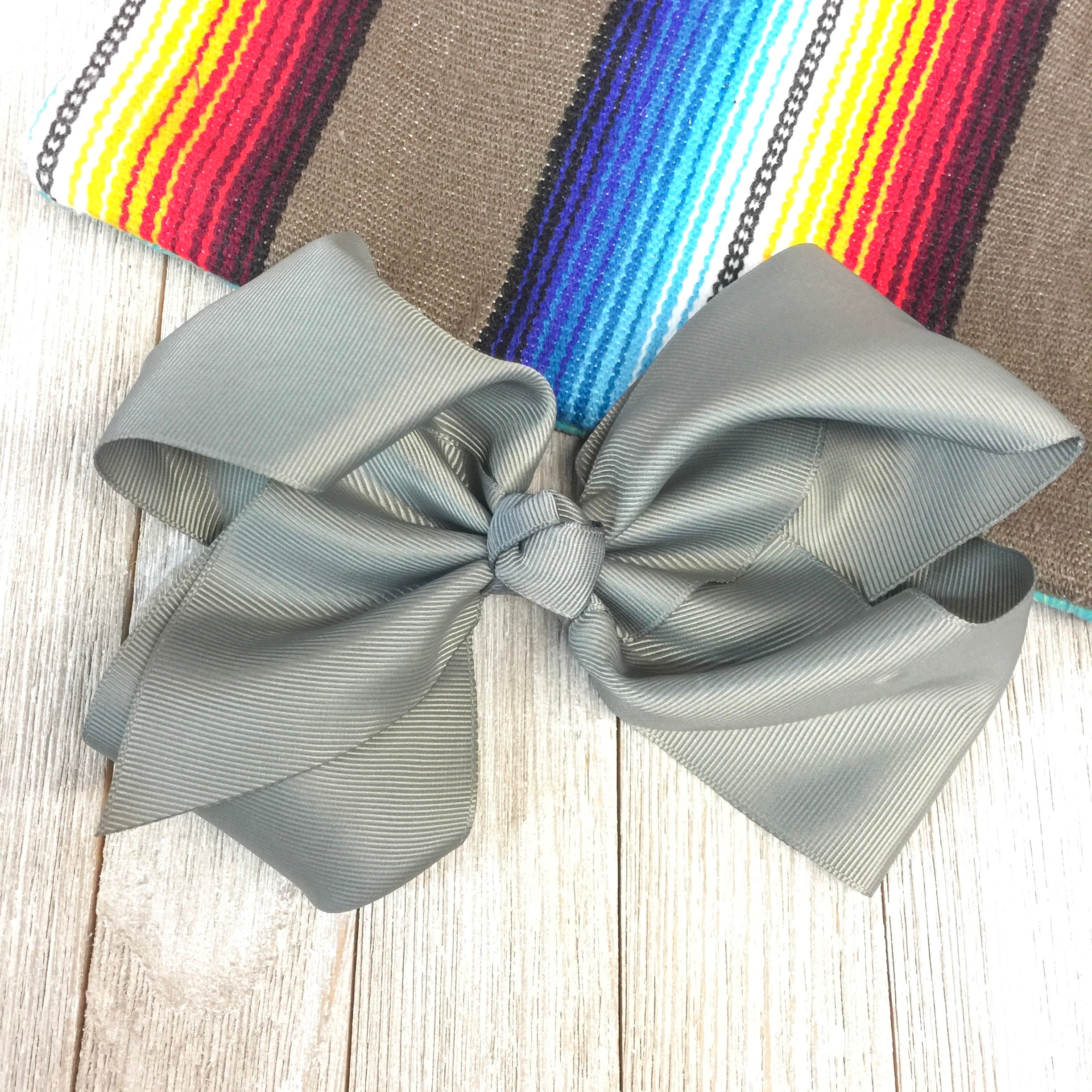 Solid Color Hair Bow in Grey - Giddy Up Glamour Boutique