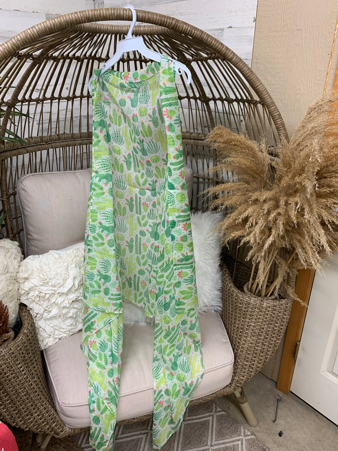 Friday Night Fiesta Sheer Cactus Vest in White - Giddy Up Glamour Boutique