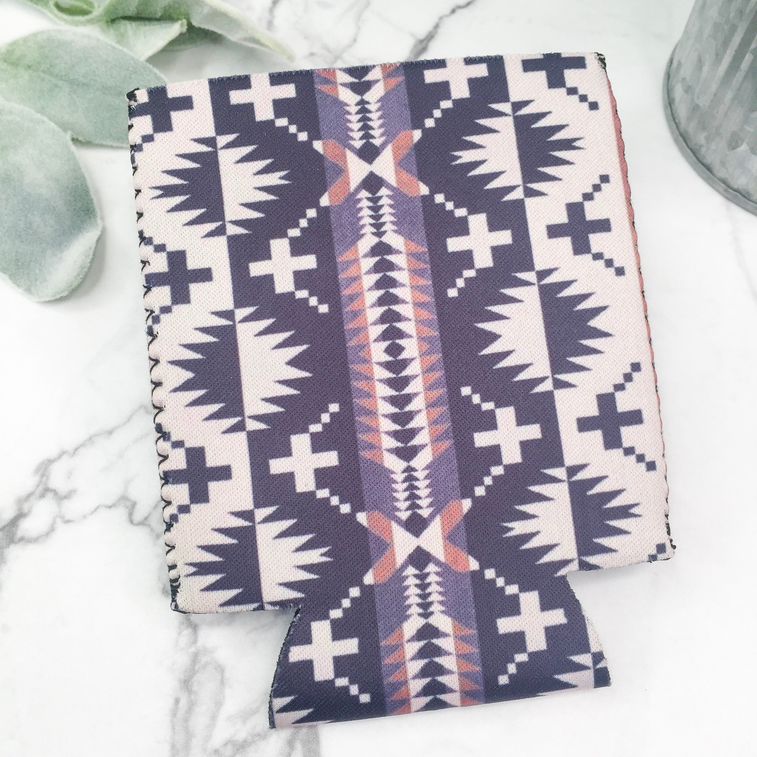 Black and White Tribal Aztec Print Koozie - Giddy Up Glamour Boutique