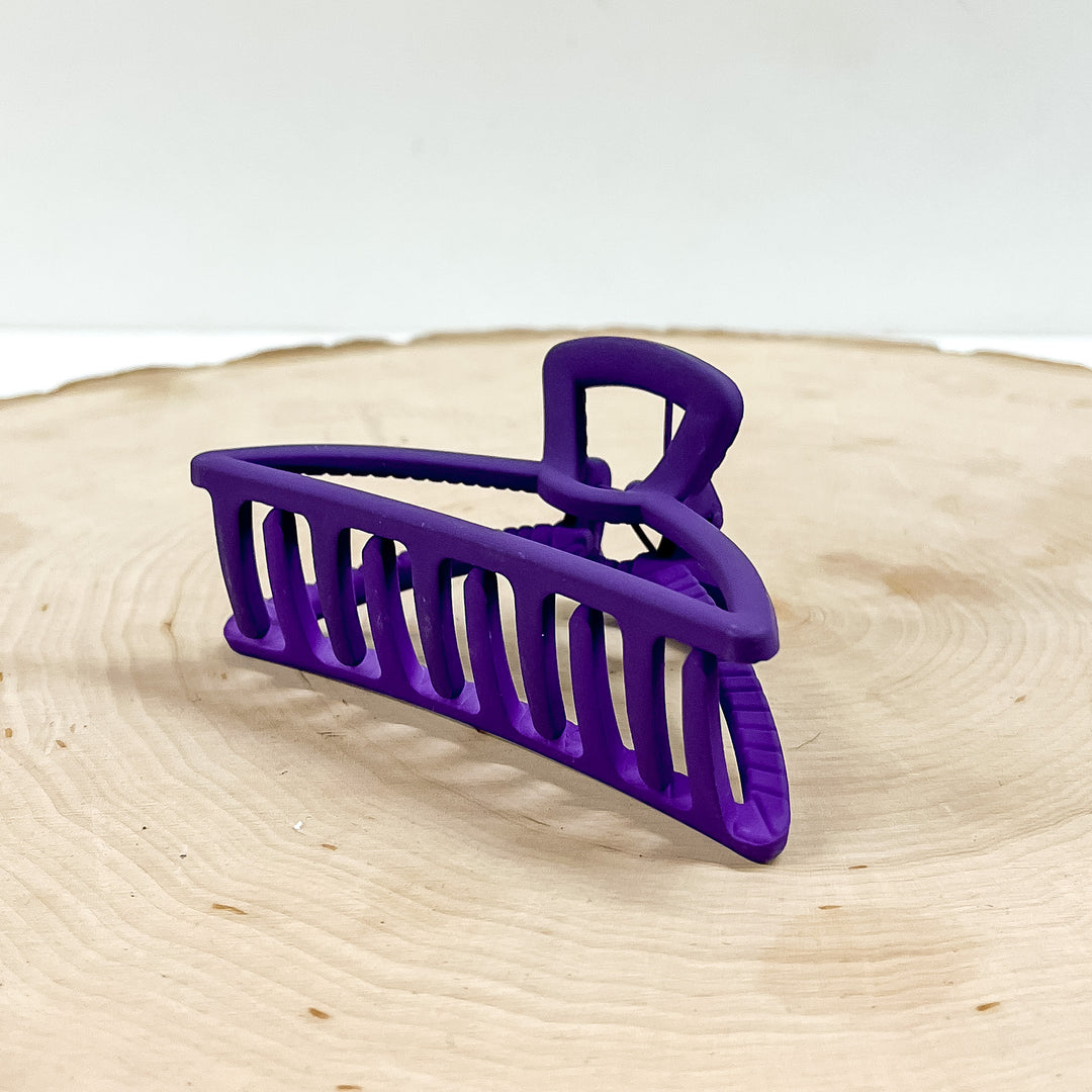 Long Thin Metal Hair Clip in Matte Purple in Various Shapes - Giddy Up Glamour Boutique