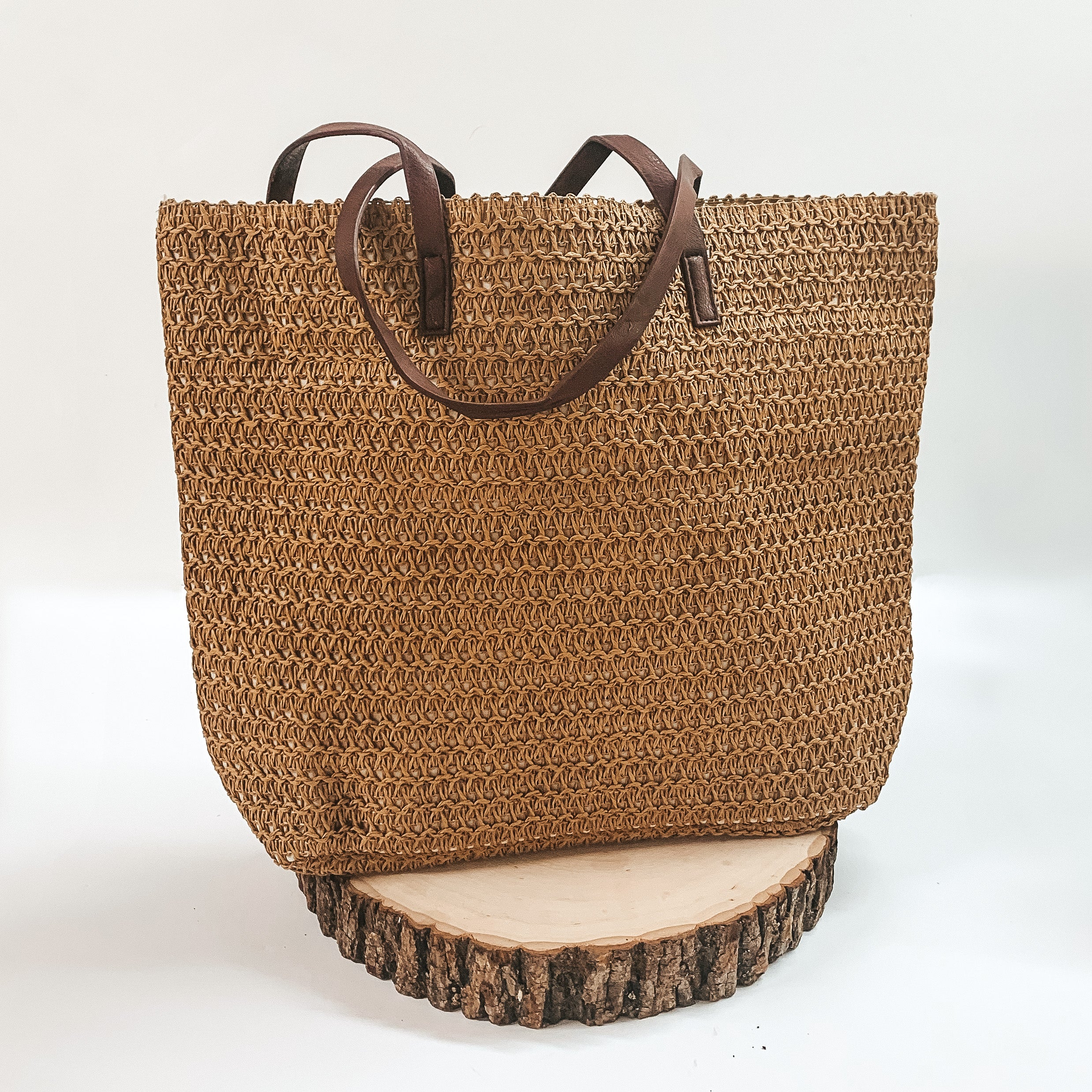 Cute Woven Tote Bag with Handles - Giddy Up Glamour Boutique