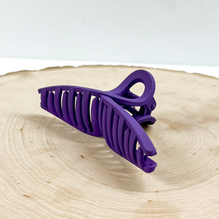 Long Thin Metal Hair Clip in Matte Purple in Various Shapes - Giddy Up Glamour Boutique