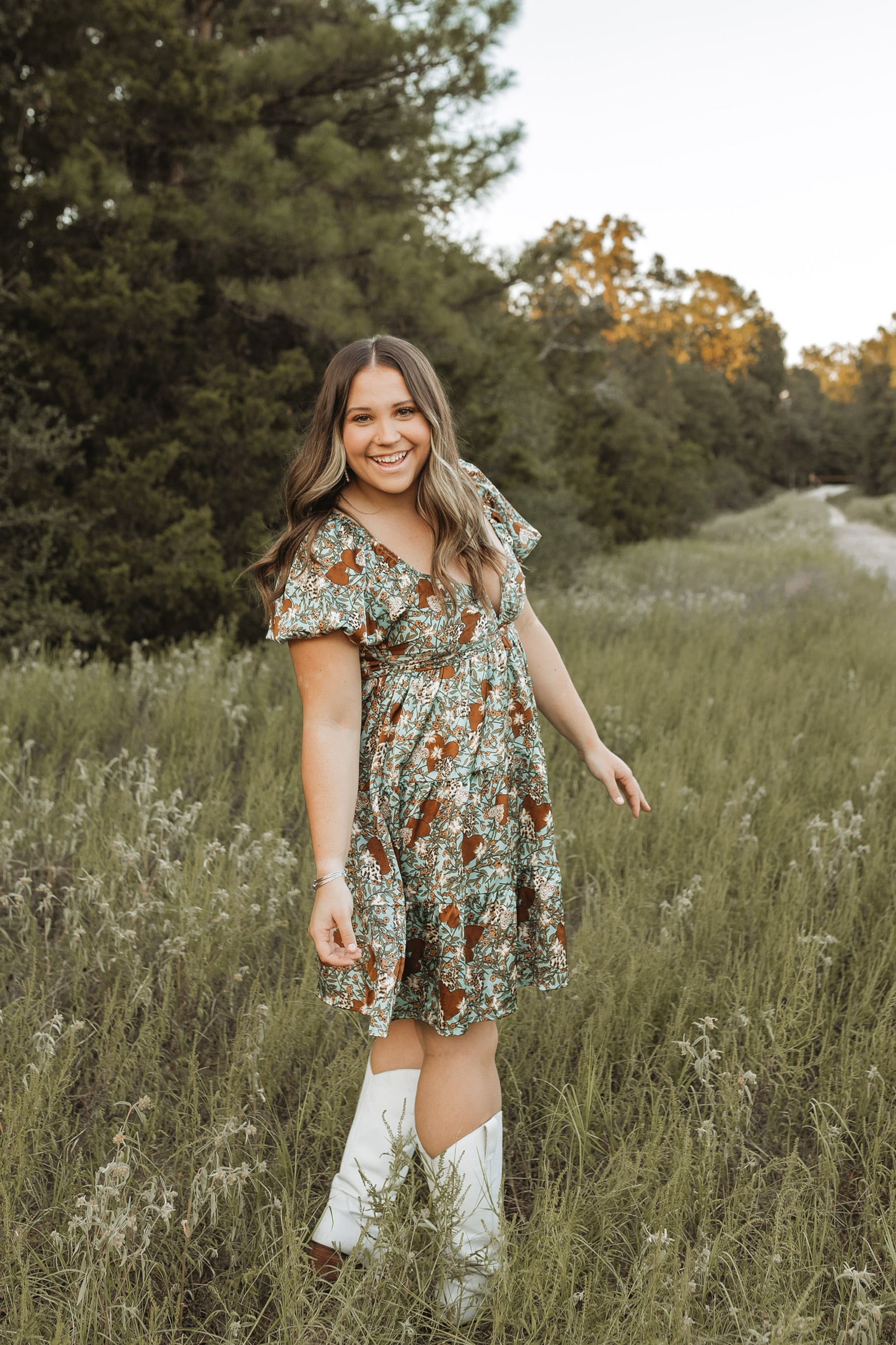 Brown Turquoise Dress