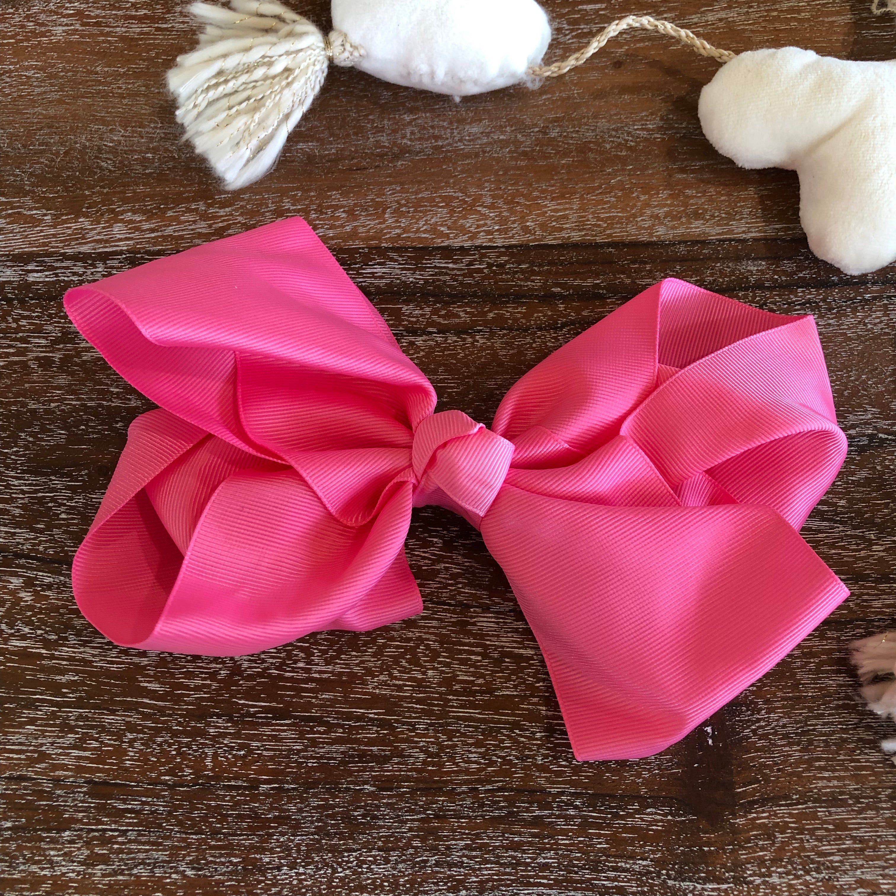 Solid Color Hair Bow in Neon Pink - Giddy Up Glamour Boutique