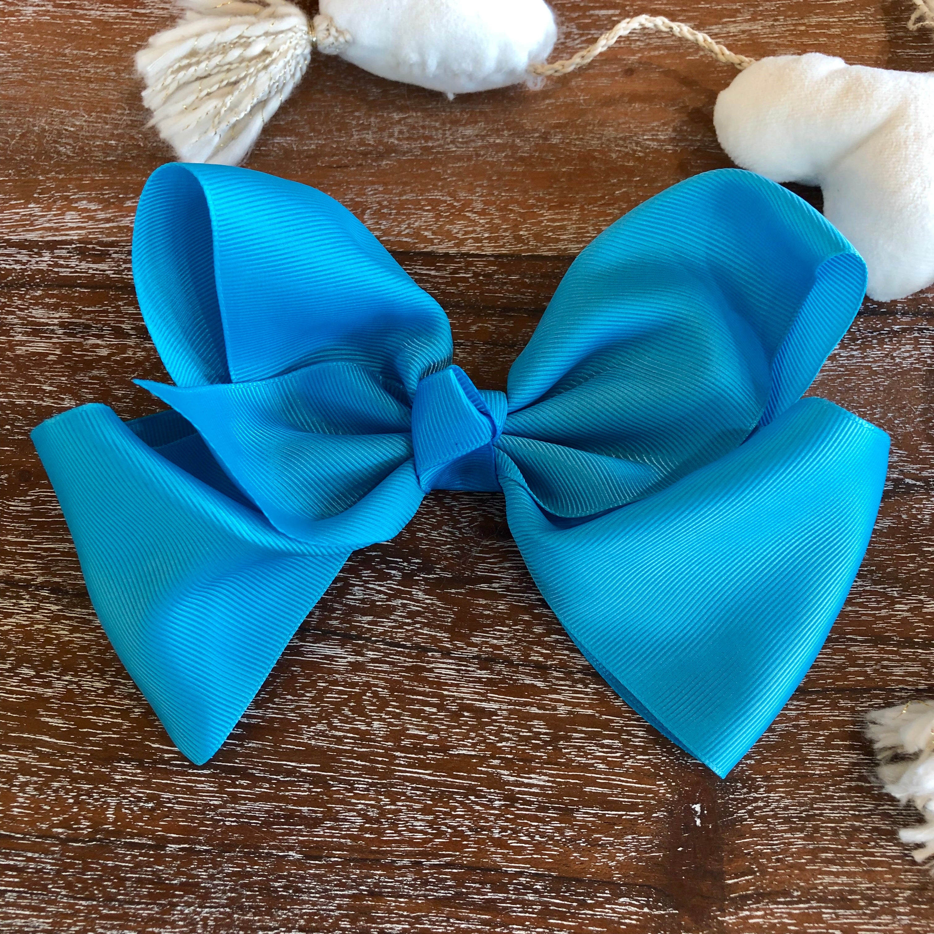 Solid Color Hair Bow in Turquoise - Giddy Up Glamour Boutique