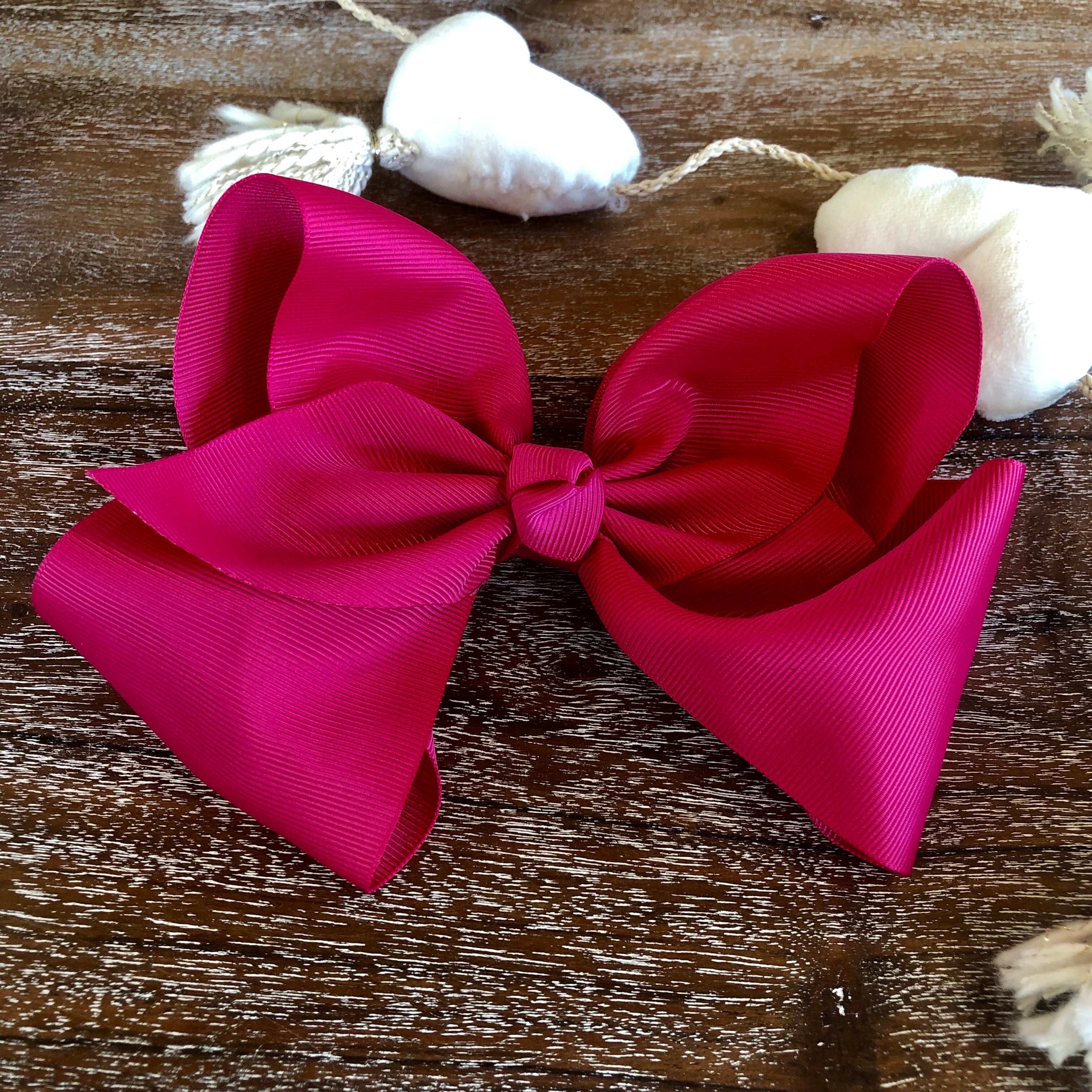 Solid Color Hair Bow in Fuchsia - Giddy Up Glamour Boutique