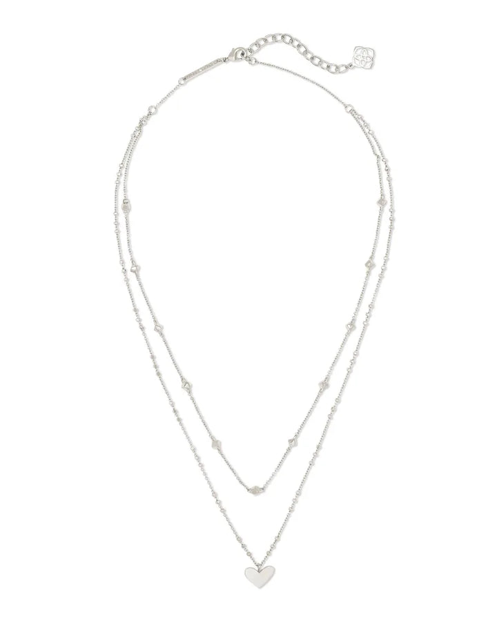 Kendra Scott | Ari Heart Multi Strand Necklace in Silver - Giddy Up Glamour Boutique
