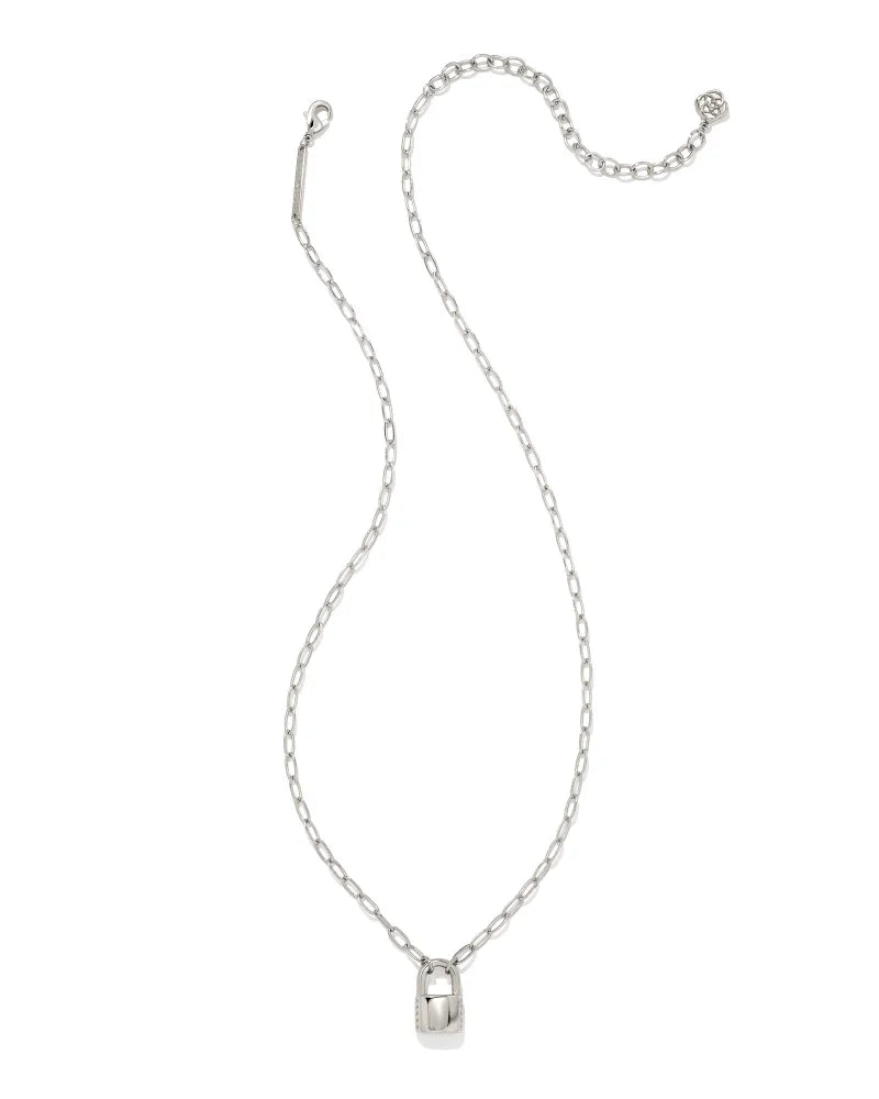 Kendra Scott | Jess Small Lock Chain Necklace in Silver - Giddy Up Glamour Boutique