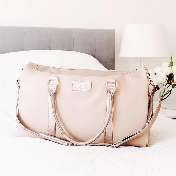 Hollis | Lux Weekender Bag in Nude - Giddy Up Glamour Boutique