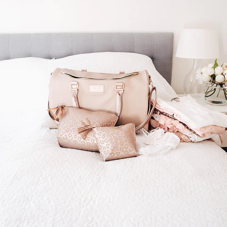 Hollis | Lux Weekender Bag in Nude - Giddy Up Glamour Boutique