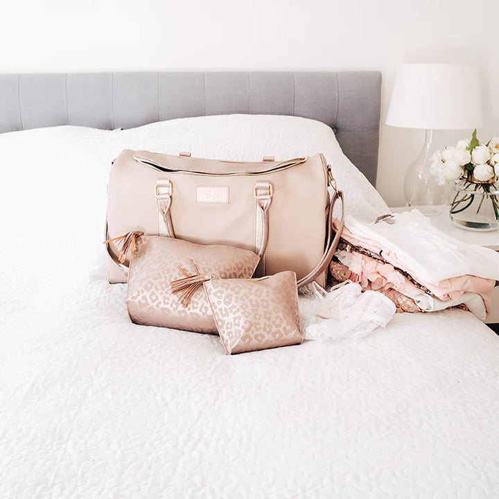 Hollis | Lux Weekender Bag in Nude - Giddy Up Glamour Boutique