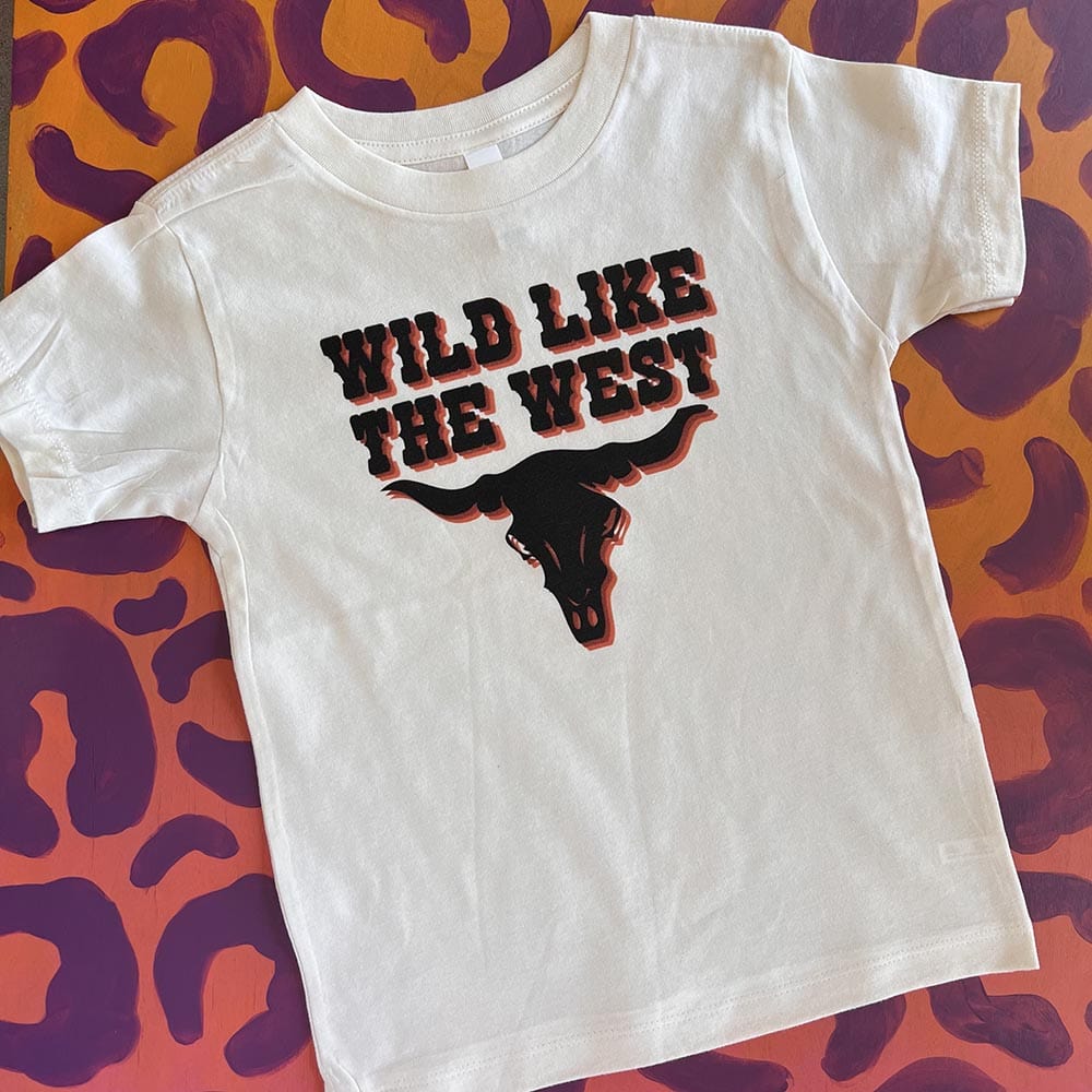 Online Exclusive | Wild Like The West Short Sleeve Graphic Tee in Cream - Giddy Up Glamour Boutique