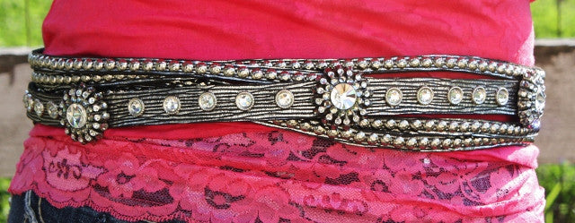 Black 5 Stranded Leather Belt by Safari Girl