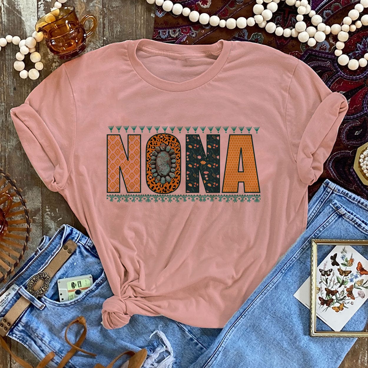 Online Exclusive | Nona Short Sleeve Graphic Tee in Desert Rose - Giddy Up Glamour Boutique