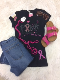 Pink Spread the Hope Find the Cure T-Shirt - Giddy Up Glamour Boutique