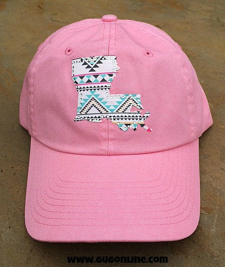 Pink Louisiana State Pride Aztec Cap - Giddy Up Glamour Boutique