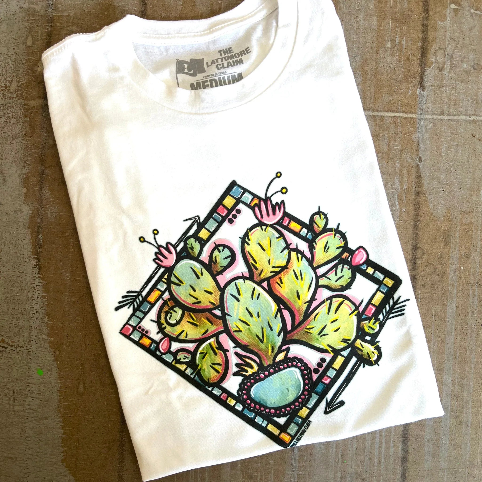Online Exclusive | Punchy Prickly Pear Cactus Graphic Tee in White - Giddy Up Glamour Boutique