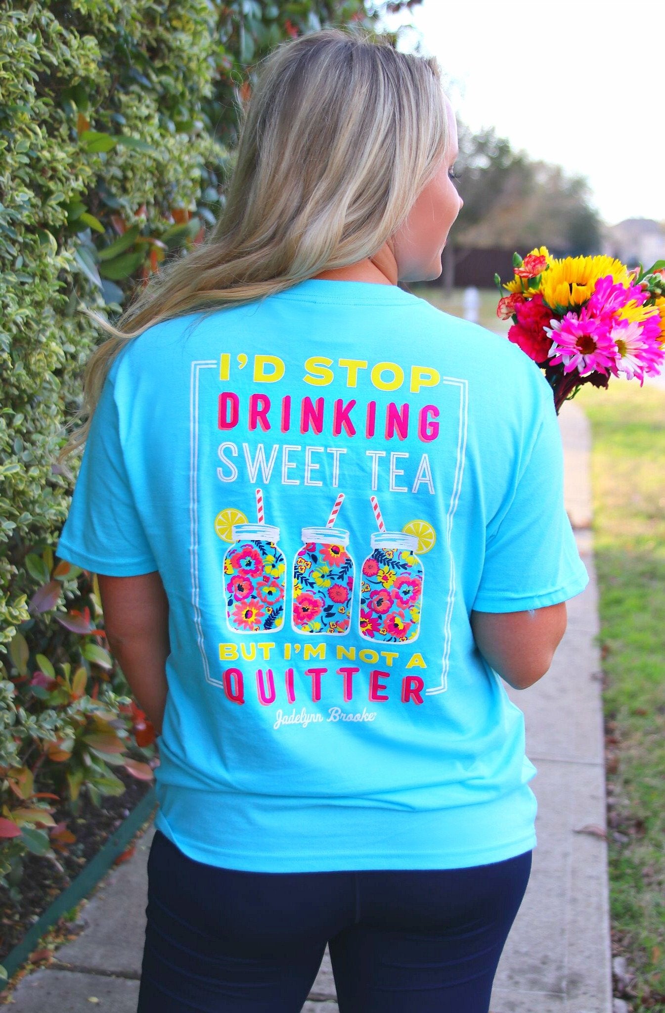 Last Chance Size XS | I'd Stop Drinking Sweet Tea Short Sleeve Tee Shirt in Turquoise - Giddy Up Glamour Boutique