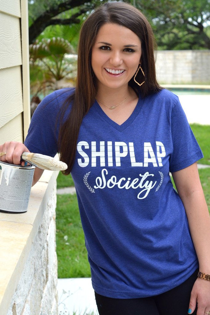 Last Chance Size Small | Shiplap Society Short Sleeve Tee Shirt in Navy Blue - Giddy Up Glamour Boutique