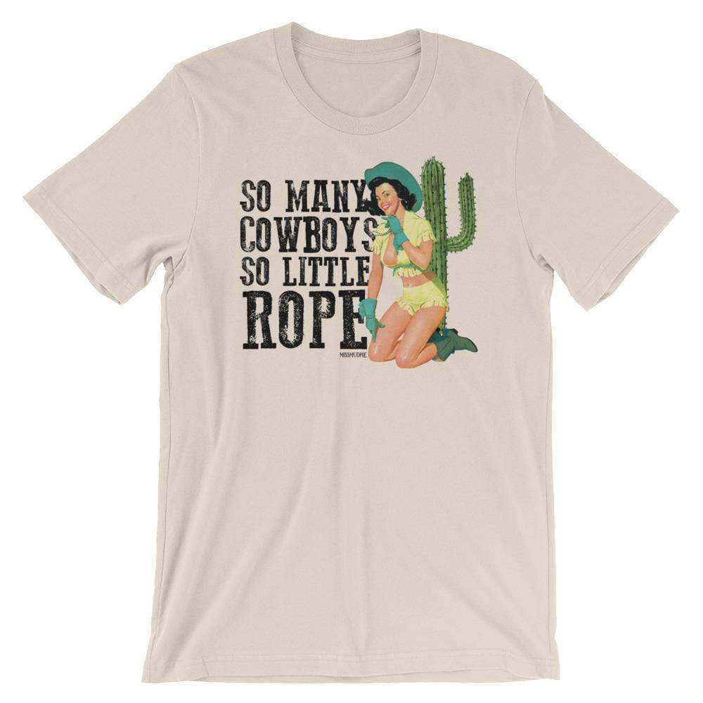 Online Exclusive | So Many Cowboys, So Little Rope Short Sleeve Graphic Tee in Cream - Giddy Up Glamour Boutique