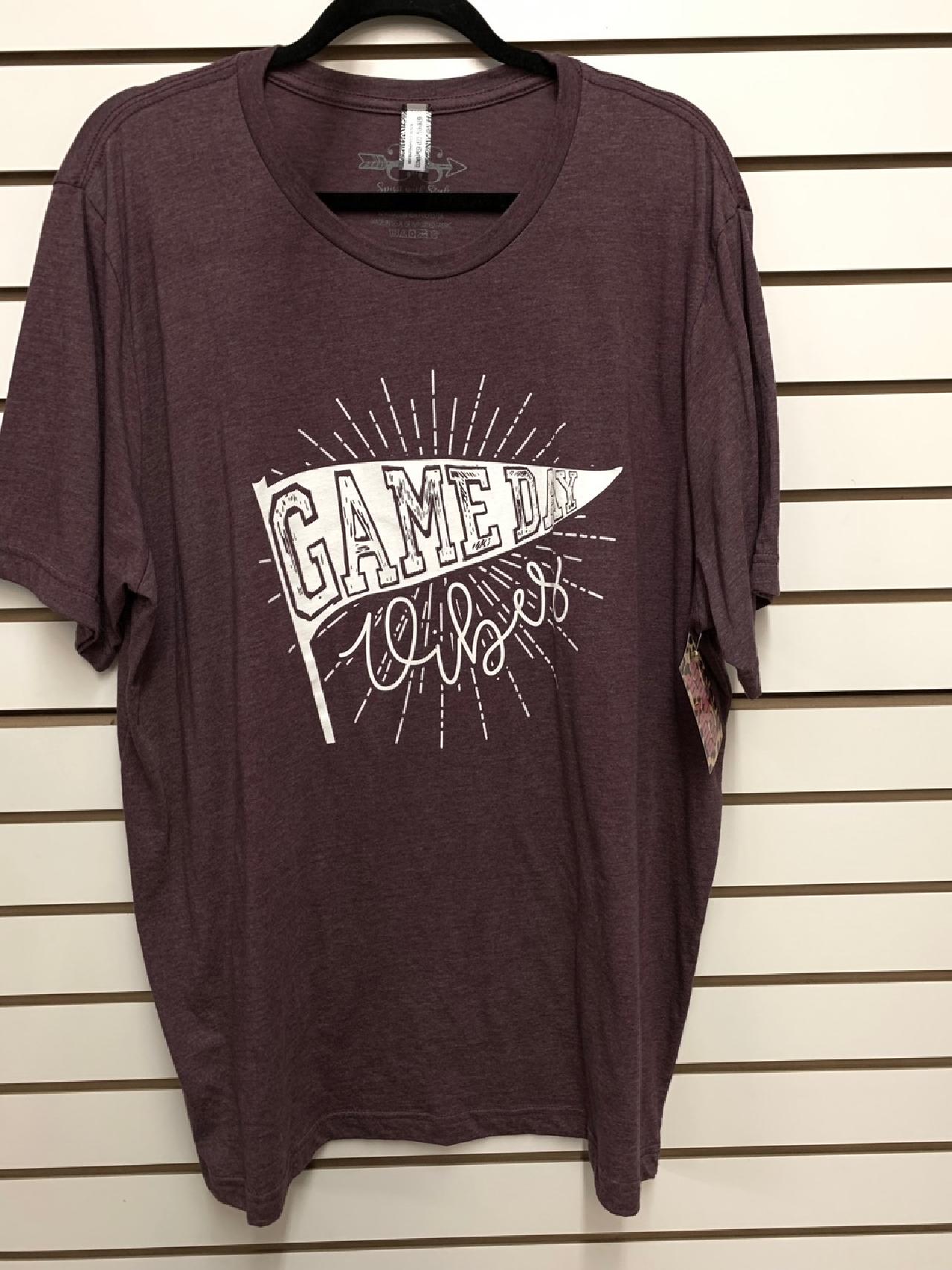 Last Chance Size Small | Gameday Vibes Maroon Tee - Giddy Up Glamour Boutique